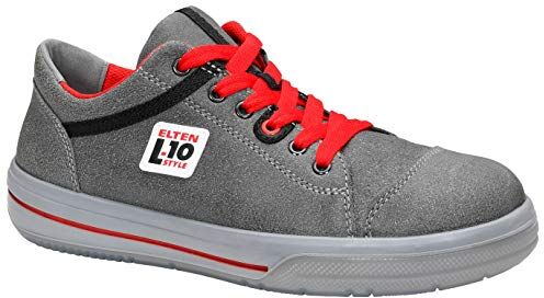 ELTEN Scarpe antinfortunistiche  VINTAGE Low ESD S3, donna e uomo, pelle, puntale in acciaio, leggere, sportive, grigio, misura: 41