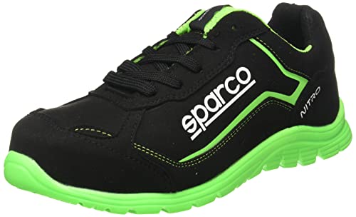 Sparco Nitro Scarpe Antinfortunistiche da Lavoro, Unisex Adulto, Nero/Verde, 36 EU