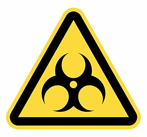 Desconocido Segnale adesivo avvertimento rischio biologico 5 pezzi da 15 cm Adesivo triangolo giallo segnalazione rischio (15 cm, rischio biologico)