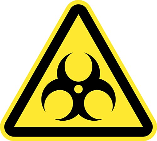 Desconocido Segnale adesivo avvertimento rischio biologico 12 pezzi da 7 cm Adesivo triangolo giallo segnalazione rischio (7 cm, rischio biologico)