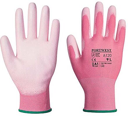 Portwest Pu Palm Glove Guantone Di Protezione, Unisex Adulto, L, Rosado