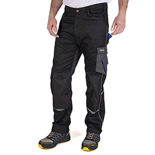 Goodyear GYPNT011 Pantaloni protettivi per ginocchia, in poliestere/cotone, W42/LONG, Nero, 1