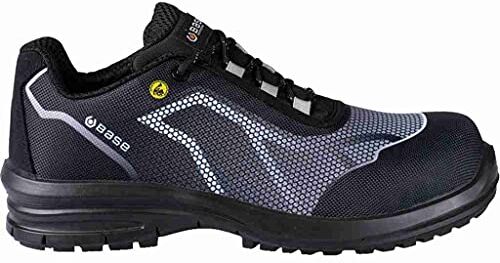 Base Protection Oren ESD Scarpa Antinfortunistica, da Uomo e Donna, Nero/Bianco, Taglie 42