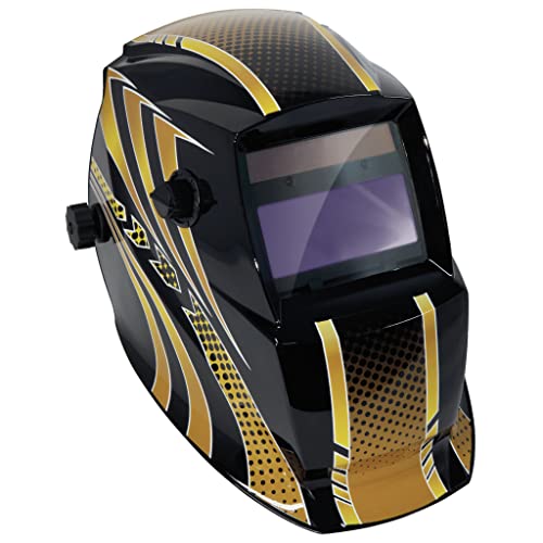 GYS Casco per Saldatura con Oscuramento Automatico Lcd Hermes 9/ 13G con Tonalità Variabile Oro