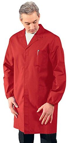 Isacco Camice Uomo  Rosso, Rosso, XL, 65% Poliestere 35% Cotone, Manica Lunga, Bottoni a pressione