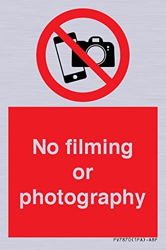 Viking Cartello con scritta "No filming or photography" – 50 x 75 mm – A8P