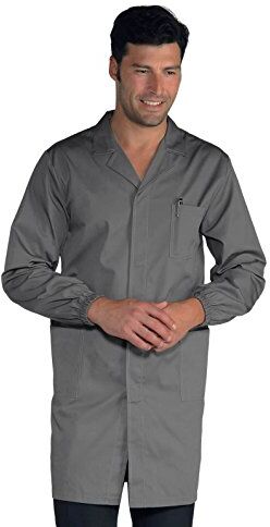 Isacco Camice Uomo  Grigio, Grigio, S, 65% Poliestere 35% Cotone, Manica Lunga, Bottoni a pressione