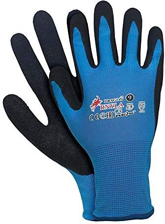 REIS Rnyla_Nb8 Guanti protettivi a forma di drago, colore blu/nero, 8 misure, confezione da 12