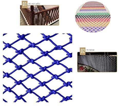 ZPW-Z Rete di Sicurezza Corda Net Blue Kids Rete Protettiva Ringhiera per Animali Domestici Parco Giochi al coperto Parapetti per Esterni Indoor in Stile Mediterraneo 10mm 15cm (Size : 4 * 4)