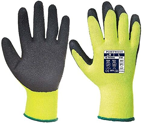 Portwest Guanto Grip Termico, Colore: Giallo, Taglia: S,