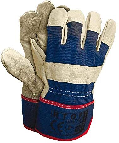 REIS RTOP Guanti protettivi, blu navy, colore chiaro, 10 misure, confezione da 12