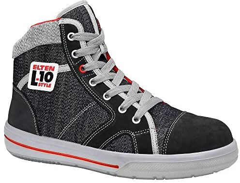 ELTEN Scarpe Antinfortunistiche Sensation Mid ESD S2, Uomo, Pelle/Tessuto, Puntale in Acciaio, Leggere, Sportive, Nero, Misura: 43