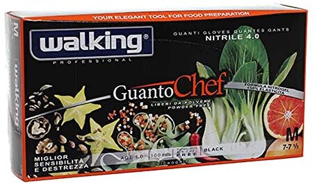 walking GUANTO CHEF NITRILE NERO PZ.100 MIS.M