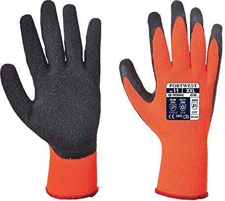 Portwest Guanto Grip Termico, Colore: Arancione, Taglia: M,