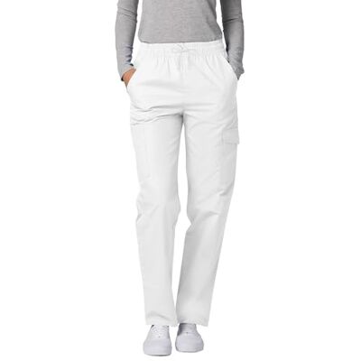 ADAR Medical Uniforms Adar Universal Divise Sanitarie Donna Pantaloni Cargo Affusolati per Camice White 3X ADAR Medical Uniforms Adar Universal Divise Sanitarie Donna Pantaloni Cargo Affusolati per Camice White 3X