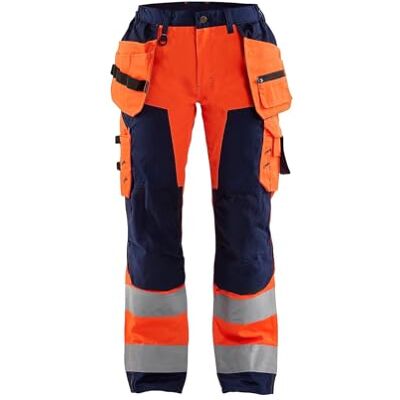 BLÅKLÄDER Blakläder dimensioni D22 "High-Vis Donna Pantaloni Con Tasche Per Unghie, colore: arancione/blu BLÅKLÄDER Blakläder dimensioni D22 "High-Vis Donna Pantaloni Con Tasche Per Unghie, colore: arancione/blu