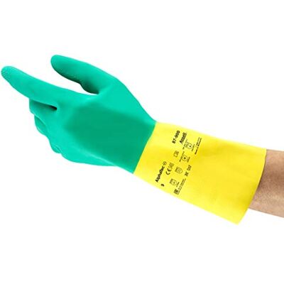 Ansell AlphaTec 87-900 Guanti Chimici da Lavoro, Resistenza alle Sostanze Chimiche, Robusto e di Lunga Durata, Floccatura di Cotone, Guanto Donna e Uomo, Multiuso, Verde, Taglia L (12 Paia) Ansell AlphaTec 87-900 Guanti Chimici da Lavoro, Resistenza alle Sostanze Chimiche, Robusto e di Lunga Durata, Floccatura di Cotone, Guanto Donna e Uomo, Multiuso, Verde, Taglia L (12 Paia)