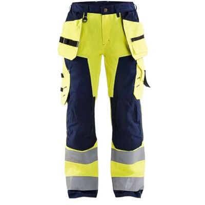 BLÅKLÄDER Blakläder dimensioni D22 "High-Vis Donna Pantaloni Con Tasche Per Unghie, Giallo/Blu BLÅKLÄDER Blakläder dimensioni D22 "High-Vis Donna Pantaloni Con Tasche Per Unghie, Giallo/Blu