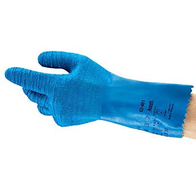 Ansell AlphaTec 62-401 Guanto da Lavoro in Lattice, Protezione Contro le Sostanze Chimiche e Liquide, Blu, Taglia L (6 Paia) Ansell AlphaTec 62-401 Guanto da Lavoro in Lattice, Protezione Contro le Sostanze Chimiche e Liquide, Blu, Taglia L (6 Paia)