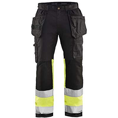 BLÅKLÄDER Blaklader 18119933C46 Pantaloni da lavoro elasticizzati High Vis, taglia C46, colore: Nero/Giallo BLÅKLÄDER Blaklader 18119933C46 Pantaloni da lavoro elasticizzati High Vis, taglia C46, colore: Nero/Giallo