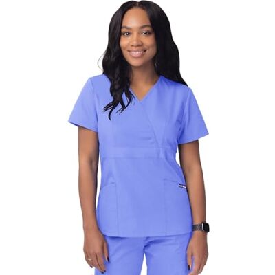 ADAR Medical Uniforms Divise sanitarie Donna Finto Avvolgimento S8302 Ceil Blue 2X ADAR Medical Uniforms Divise sanitarie Donna Finto Avvolgimento S8302 Ceil Blue 2X