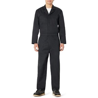 Basics Tuta da Lavoro con Pettorina, Vestibilità Comoda Uomo, Nero, X-Large- Long Basics Tuta da Lavoro con Pettorina, Vestibilità Comoda Uomo, Nero, X-Large- Long