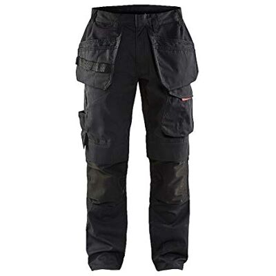 BLÅKLÄDER Blakläder 149613309956 C56 servizio pantaloni con chiodo da tasca, nero/rosso, C56 BLÅKLÄDER Blakläder 149613309956 C56 servizio pantaloni con chiodo da tasca, nero/rosso, C56
