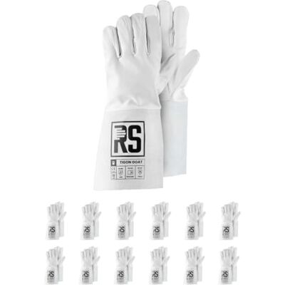 RS TIGON GOAT Guanti da saldatore in pelle bovina/taglia 10, 12 paia/bianco/guanti da lavoro in pelle/pelle guanti protettivi/per saldatura TIG RS TIGON GOAT Guanti da saldatore in pelle bovina/taglia 10, 12 paia/bianco/guanti da lavoro in pelle/pelle guanti protettivi/per saldatura TIG