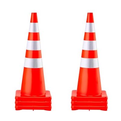 VEVOR Coni di Sicurezza 6 x 36" per Segnalazione Traffico, Coni da Traffico con Collari Riflettenti e Base Pesata, Arancione, Utilizzati per il Controllo del Traffico e Miglioramento della Scuola VEVOR Coni di Sicurezza 6 x 36" per Segnalazione Traffico, Coni da Traffico con Collari Riflettenti e Base Pesata, Arancione, Utilizzati per il Controllo del Traffico e Miglioramento della Scuola