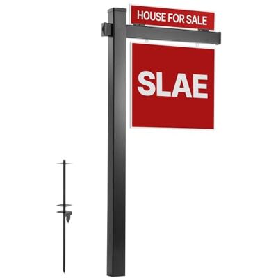 VEVOR Supporto Cartello in PVC per Agenzia Immobiliare Altezza 1845 mm, Cartello di Segnale di Vendita Dimensioni 457,2 x 609,6 mm / 609,6 x 609,6 mm da Esterno, Cartelli Non Inclusi, Nero VEVOR Supporto Cartello in PVC per Agenzia Immobiliare Altezza 1845 mm, Cartello di Segnale di Vendita Dimensioni 457,2 x 609,6 mm / 609,6 x 609,6 mm da Esterno, Cartelli Non Inclusi, Nero