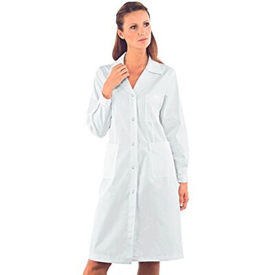 Isacco Camice Donna Bianco, Bianco, S, 65% Poliestere 35% Cotone, Manica Lunga, Bottoni a pressione Tessuto 150 gr/m² Isacco Camice Donna Bianco, Bianco, S, 65% Poliestere 35% Cotone, Manica Lunga, Bottoni a pressione Tessuto 150 gr/m²