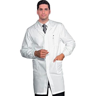 Camice da Laboratorio,da Lavoro Uomo,Bottoni a Pressione,in Cotone Pesante,per Scuola Chimica, Farmacista, Fisioterapista, Infermiere, Macellaio Camice da Laboratorio,da Lavoro Uomo,Bottoni a Pressione,in Cotone Pesante,per Scuola Chimica, Farmacista, Fisioterapista, Infermiere, Macellaio