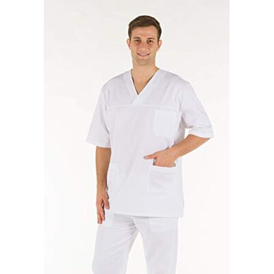 GIMA Casacca 100% Cotone Ottima Qualità, Unisex, Scollo a V, Mezza Manica a Giro, Linea Professionale, per Medici, Veterinari, Infermieri e Personale Sanitario, Bianco, XXL GIMA Casacca 100% Cotone Ottima Qualità, Unisex, Scollo a V, Mezza Manica a Giro, Linea Professionale, per Medici, Veterinari, Infermieri e Personale Sanitario, Bianco, XXL