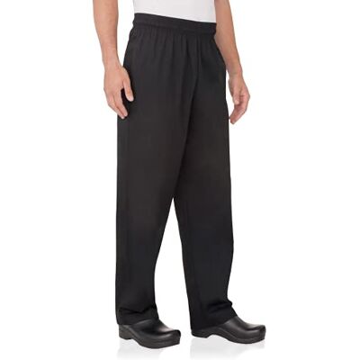 Chef Works Pantaloni da Cuoco Larghi da Uomo, Nero, 6XL Chef Works Pantaloni da Cuoco Larghi da Uomo, Nero, 6XL