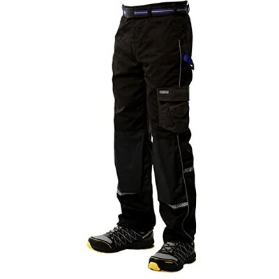 Goodyear Workwear GYPNT011 Riflettente Dettaglio Ginocchiera Protezione Multi Strumento Tasca Pantaloni Da Lavoro Cargo Pantalone, Nero, W38/REG Goodyear Workwear GYPNT011 Riflettente Dettaglio Ginocchiera Protezione Multi Strumento Tasca Pantaloni Da Lavoro Cargo Pantalone, Nero, W38/REG