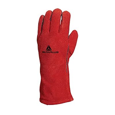 Deltaplus Delta Plus CA515R Guanti da saldatore in crosta bovina anti calore, taglia 10, rosso Deltaplus Delta Plus CA515R Guanti da saldatore in crosta bovina anti calore, taglia 10, rosso