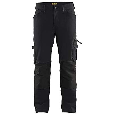 BLÅKLÄDER Blaklader 198916449900C46 X1900 Pantalone elastico a 4 vie, senza tasca per unghie, colore: nero, taglia C46 BLÅKLÄDER Blaklader 198916449900C46 X1900 Pantalone elastico a 4 vie, senza tasca per unghie, colore: nero, taglia C46