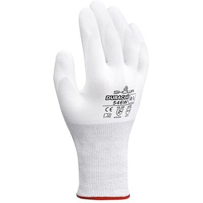 SHOWA 546 Guanti da lavoro di sicurezza traspiranti, resistenti ai tagli, resistenti agli oli, rivestiti in schiuma di poliuretano, con fodera DURACoil/HPPE, bianco, L SHOWA 546 Guanti da lavoro di sicurezza traspiranti, resistenti ai tagli, resistenti agli oli, rivestiti in schiuma di poliuretano, con fodera DURACoil/HPPE, bianco, L