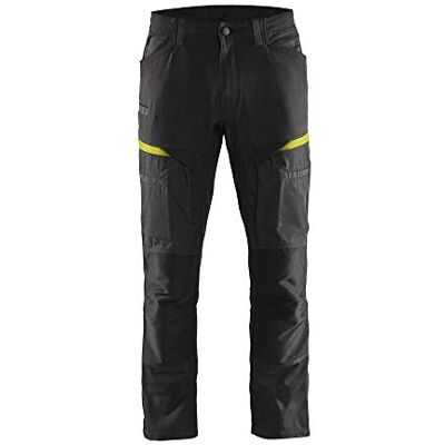 BLÅKLÄDER Blaklader 18459933C52 Service Pantaloni da lavoro elasticizzati, taglia C52, colore: Nero/Giallo BLÅKLÄDER Blaklader 18459933C52 Service Pantaloni da lavoro elasticizzati, taglia C52, colore: Nero/Giallo