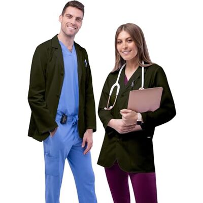 ADAR Medical Uniforms Adar Universal Camice Medico Unisex Camice da Lavoro Classico 31" Olive XXS ADAR Medical Uniforms Adar Universal Camice Medico Unisex Camice da Lavoro Classico 31" Olive XXS