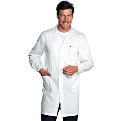 Isacco Bottoni a Pressione Uomo Camice, Taglia S, Bianco Isacco Bottoni a Pressione Uomo Camice, Taglia S, Bianco