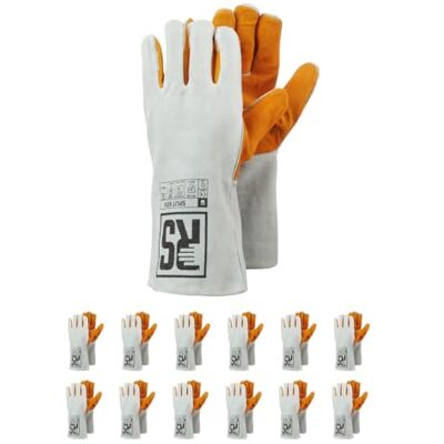 RS SPLIT KEV Guanti da Saldatore di MontaggioGuanti in Pelle bovina con cuciture in Kevlar/Taglia 10, 12 paia/giallo/bianco/guanti da lavoro in pelle/pelle guanti protettivi RS SPLIT KEV Guanti da Saldatore di MontaggioGuanti in Pelle bovina con cuciture in Kevlar/Taglia 10, 12 paia/giallo/bianco/guanti da lavoro in pelle/pelle guanti protettivi