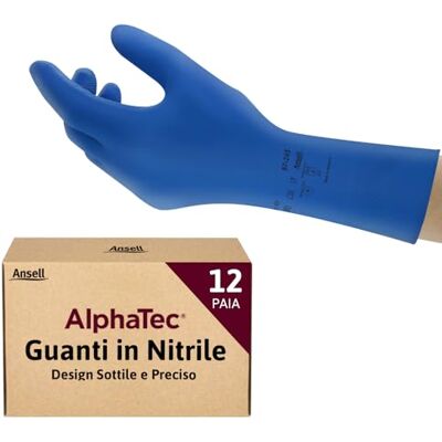 Ansell AlphaTec 87-245 Guanti da Lavoro in Lattice, Protezione Multiuso per Usi Alimentari, Domestici e Professionali, Guanti Riutilizzabili in Gomma Naturale, Blu, Taglia L (12 Paia) Ansell AlphaTec 87-245 Guanti da Lavoro in Lattice, Protezione Multiuso per Usi Alimentari, Domestici e Professionali, Guanti Riutilizzabili in Gomma Naturale, Blu, Taglia L (12 Paia)