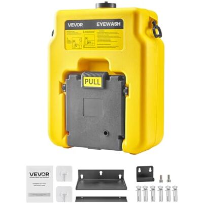 VEVOR Stazione di Lavaggio Oculare di Emergenza da 490 x 290 x 640 mm Stazione Lavaocchi Portatile con 2 Spruzzi, Installazione Semplificata, per Scuole, Laboratori, Fabbriche, Giallo VEVOR Stazione di Lavaggio Oculare di Emergenza da 490 x 290 x 640 mm Stazione Lavaocchi Portatile con 2 Spruzzi, Installazione Semplificata, per Scuole, Laboratori, Fabbriche, Giallo