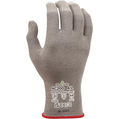 SHOWA DURACoil Alpha AC200, Gant résistant aux coupures (jauge 18), antistatique avec fil UHMWPE et compatible écrans tactiles, certifié pour les zones ATEX, Tailles XL SHOWA DURACoil Alpha AC200, Gant résistant aux coupures (jauge 18), antistatique avec fil UHMWPE et compatible écrans tactiles, certifié pour les zones ATEX, Tailles XL