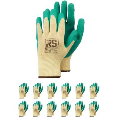 RS SAFE EX/guanti di montaggio guanti in lattice su inserto in cotone/taglia 10, 12 paia/beige verde/guanti da lavoro RS SAFE EX/guanti di montaggio guanti in lattice su inserto in cotone/taglia 10, 12 paia/beige verde/guanti da lavoro