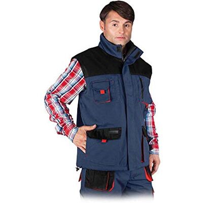 LEBER & HOLLMAN L.HOLLMAN FORMEN Insulated Work Vest with Pockets for Men, Polyester-Cotton Blend Coating, Polyester Padding LEBER & HOLLMAN L.HOLLMAN FORMEN Insulated Work Vest with Pockets for Men, Polyester-Cotton Blend Coating, Polyester Padding