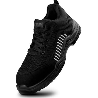 BLACK HAMMER Scarpe da Uomo di Sicurezza Flynit Senza Metallo S1P SRC Ultra Leggere con Punte Composite Suole Interne in Kevlar Senza Hiker (46 EU, Bianco) BLACK HAMMER Scarpe da Uomo di Sicurezza Flynit Senza Metallo S1P SRC Ultra Leggere con Punte Composite Suole Interne in Kevlar Senza Hiker (46 EU, Bianco)