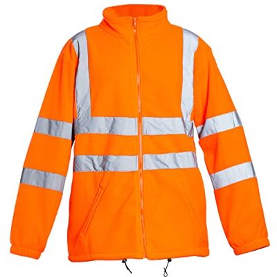 Blackrock Giacca in pile arancione Hi Vis, uomo e donna, resistente e calda, anti-pilling, abbigliamento da lavoro di sicurezza riflettente ad alta visibilità, completamente certificata EN Blackrock Giacca in pile arancione Hi Vis, uomo e donna, resistente e calda, anti-pilling, abbigliamento da lavoro di sicurezza riflettente ad alta visibilità, completamente certificata EN