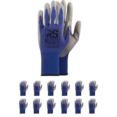 RS FLOTT TEC/guanti da lavoro ultra sottili rivestiti in poliuretano di alta qualità, taglia 10, 12 paia/grigio blu/guanti di montaggio RS FLOTT TEC/guanti da lavoro ultra sottili rivestiti in poliuretano di alta qualità, taglia 10, 12 paia/grigio blu/guanti di montaggio